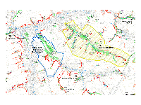 Die Abbildung zeigt das Ergebnis einer flächendeckenden Untersuchung im Raum Chemnitz, deren Ziel die Bewertung der Immissionsgefährdung von Schutzgütern durch Bodeneinträge war. In der von EROSION-3D erstellten Prognoskarte sind die Ablagerungsbereiche des oberhalb erodierten Sedimentes rot hervorgehoben. Die übrigen farbigen Flächen markieren Naturschutzgebiete, kartierte Biotope und Landschaftsschutzgebiete